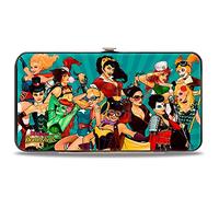 Buckle-Down Damen Hinge - 12-DC Bombshells Group Pose/Rays Blues Geldbörse, Mehrfarbig, 7 x 4 US