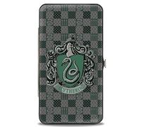 Buckle-Down Damen Scharnier-Slytherin Wappen Streifen/Diamanten Grün/Schwarz Geldbörse, Mehrfarbig 1