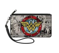 Buckle-Down Geldbörse mit Reißverschluss, Wonder Woman, großes Accessoire, Wonder Woman, 20,3 x 12,7 cm, Mehrfarbig, 16.5 cm x 8.89 cm