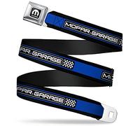 Buckle-Down Gürtel Full Color Seatbelt Belt-Mopar Logo Double-Stripe Vintage Gold/Red/Black Webbing, Mehrfarbig, 4 cm Breit-61 cm-97 cm in Länge