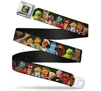 Buckle-Down Gürtel Kermit The Frog Pose Sicherheitsgurt mit 20 Figuren, Grün, Mehrfarbig, 1.5" Wide-32-52 Inches in Length