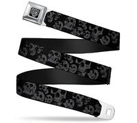 Buckle-Down Gürtel Seatbelt Belt Skulls XL Grtel, Mehrfarbig, 4 cm Breit / 81/132 cm Länge