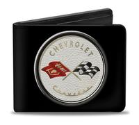 Buckle-Down Herren Bifold Wallet Corvette Reisezubehör-Bi-Fold-Brieftasche, Mehrfarbig, 4.0" x 3.5"