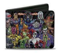 Buckle-Down Herren Bifold Wallet DC Villains Reisezubehr-Bi-Fold-Brieftasche, Mehrfarbig, 4.0" x 3.5"