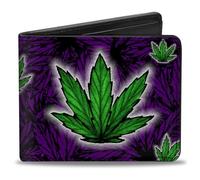 Buckle-Down Herren Bifold Wallet Weed Reisezubehr-Bi-Fold-Brieftasche, Mehrfarbig, 4.0" x 3.5"