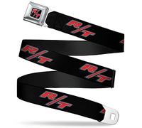 Buckle-Down Herren Full Color Seatbelt Belt-Dodge Challenger R/T Emblem Repeat Black/Blue/White/Red Webbing Gürtel, Mehrfarbig, 4 cm Breit, 61/97 cm Lange