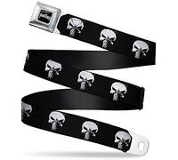 Buckle-Down Herren Gurtschnalle Punisher 2017 Serie Icon schwarz weiß 24 bis 38 Zoll Gürtel, Mehrfarbig, 1.5" Wide-24-38 Inches in Length
