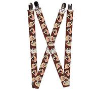Buckle-Down Herren Hosenträger Tasmanian Devil Expressions Braun, mehrfarbig, One size