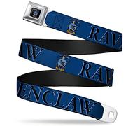 Buckle-Down Herren Ravenclaw Wappen Vollfarbiger Sicherheitsgurt - Harry Potter Ravenclaw & Wappen Blau/Schwarz X-großes Gurtband Gürtel, Mehrfarbig, 1.5" Wide-32-52 Inches in Length
