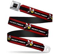 Buckle-Down Herren Rhombus Full Color Seatbelt Belt-Dodge SCAT Pack Badge Logo Stripe Red/Black/White X-Large Webbing Grtel, Mehrfarbig, 4 cm Breit-81/132 cm Länge