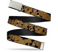 Buckle-Down Herren Web Belt 1.25" Grtel, Scooby DOO Stacked C/U Schwarz, 3 cm Breit-Passt Oben-107 cm Pant Größe