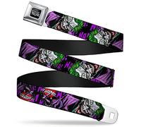 Buckle-Down Herrengürtel, Detective Comics Joker Zähnehaltung Ausgabe 23.1 Cover Pose/Ha! Ha! Ha! Schwarz/Violett, 1.5" Wide, 32/52" Long