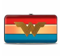 Buckle-Down Hinge Wallet - Wonder Woman 2017 Icon/Stripe Red/Golds/Blau