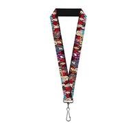 Buckle Down Lanyard-1.0-Descendants 11-Charakter-Gruppenpose, Rot/Grau - mehrfarbig - Einheitsgröße