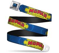 Buckle-Down Mopar Gürtel, Sicherheitsgurt-Schnallengurt, verwenden Chrysler Engineered Mopar Teile und Zubehör blau, 44 bis 63 Zoll