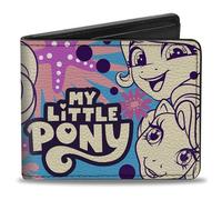 Buckle-Down My Little Pony Wallet Bifold My Little Pony Five Ponies Faces and Flowers Collage Vegan Leather