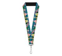 Buckle-Down Nickelodeon Schlüsselband, Spongebob Friends 8 Bit Scene, elastisch, Blau, 22" x 1"