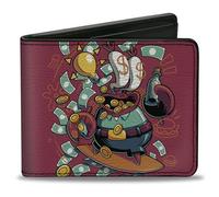 Buckle-Down Nickelodeon Wallet Bifold Spongebob Mr Krabs Dollar Sign Pose Pink Vegan Leder, Pink, 4.0" x 3.5", Casual