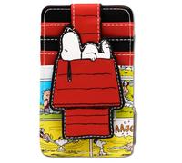 Buckle-Down Peanuts Wallet Charakter Geldbörse Ausweishalter Peanuts Snoopy Sleeping Dog House Pose Schwarz Vegan Leder