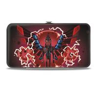 Buckle-Down Rick and Morty Wallet Hinged Rick and Morty Phoenix Person Electric Charge Pose Black Vegan Leather