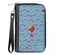 Buckle-Down Rick and Morty Wallet Zip Around Rick and Morty Mr Meeseeks and Kirkland Meeseeks Expressions Vegan Leather