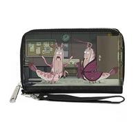 Buckle-Down Rick and Morty Wallet Zip Around Rick and Morty Shrimp Ricks Talking Scene Vegan Leather