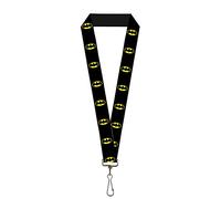 Buckle-Down Schlüsselband, Batman-Schild, 2,5 cm, Schwarz/Gelb, Mehrfarbig, Einheitsgröße