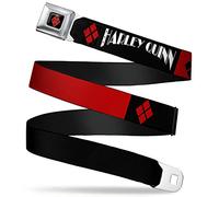 Buckle-Down Sicherheitsgurt Harley Quinn/Diamonds schwarz/rot/weiß - 2,5 cm breit - 50,8-91,4 cm lang - - 4 cm Breit-81/132 cm Länge