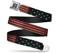 Buckle-Down Sicherheitsgurt - Vintage US-Flagge Stretch - 2,5 cm breit - 50,8-91,4 cm lang, mehrfarbig, 4 cm Breit-61/97 cm Länge