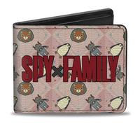 Buckle-Down Spy x Family Geldbörse, Bifold, Spy X Family Anya Icons Plaid und Title Logo Pink, Veganes Leder
