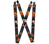 Buckle-Down Strapse Superman Action Pose/Streuschild, Marineblau/goldfarben - mehrfarbig - Einheitsgröße