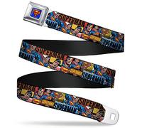 Buckle Down Superman dc comics superhelden fliegen pose collage sicherheitsgurt gurt für Herren X-Groß Mehrfarbig
