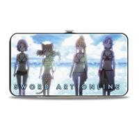 Buckle-Down Sword Art Online Geldbörse, aufklappbar, Sword Art Online Vier Mädchen Spiel und Strandszenen, veganes Leder