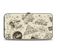 Buckle-Down The Coca-Cola Company Wallet Hinged Vintage Coca Cola Have a Coke and Smile Icons Collage Beige Veganes Leder
