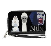 Buckle-Down The Nun Wallet Zip Around The Nun Sister Irene and Demon Nun Valak Icons and Logo Black Vegan Leather