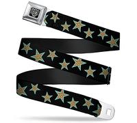 Buckle-Down Unisex-Adult's Seatbelt Belt Stars XL, Multi Black/Turquoise, 1.5" Wide-32-52 Inches