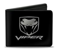 Buckle-Down Unisex-Erwachsene Geldbörse Dodge Viper Schwarz/Silber Logo Geldbörse Dodge Viper Schwarz/Silber Logo Bi-Fold Wallet - Multi -