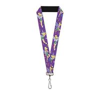 Buckle-Down Unisex-Erwachsene Lanyard-1.0-Tinker Bell Poses/Flowers/Stars/Skull Purple Schlsselanhnger, Mehrfarbig, Einheitsgröße