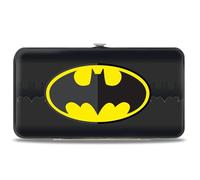 Buckle-Down Unisex Erwachsene Scharnier - Batman Icon zentriert/Fledermaus-Signalstreifen schwarz/gelb/grau, Geldbörse, Mehrfarbig, 7 x 4 US