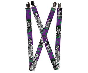 Buckle-Down unisex - erwachsene Suspenders - Joker Laughing Poses Haha Purple/green/black/wh Hosenträger - mehrfarbig -