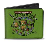 Buckle-Down Unisex-Erwachsene Wallet Classic Teenage Mutant Ninja Turtles Battle P Reisezubehör-Bi-Fold-Brieftasche, Mehrfarbig, 4.0" x 3.5"