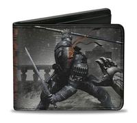 Buckle-Down Unisex Geldbörse Deathstroke Arkham Origins Action Pose/Snow Grays/Red Bi-Fold, Mehrfarbig, 4.0" x 3.5"