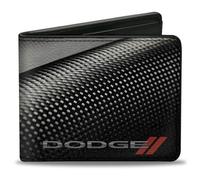 Buckle-Down Unisex Geldbörse Dodge Red Rhombus Kohlefaser doppelt gefaltet Gr. Einheitsgröße, Mehrfarbig