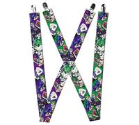 Buckle-Down Unisex Hosenträger - Die Joker Spielkarten Posen, mehrfarbig, 3.5" x 2.5"