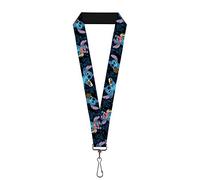 Buckle-Down Unisex-Schlüsselband für Erwachsene, 1.0-Stitch, Snacking-Posen, Schwarz/Blau, mehrfarbig, Einheitsgröße, Mehrfarbig, Einheitsgröße