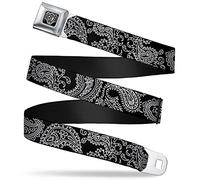 Buckle-Down Unisex-Sicherheitsgurt für Erwachsene, Paisleymuster, Größe XL, Schwarz/Weiß, 3,8 cm breit, 81,3-132,1 cm lang, Mehrfarbig, 1.5" di larghezza - 32-52 pollici di lunghezza