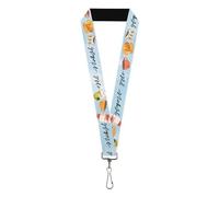 Buckle-Down Warner Bros. Entertainment Inc. Schlüsselband, Gilmore Girls Lukes Coffee Shop Icons and Script Blue, Elastic, Mehrfarbig, 44" x 1"