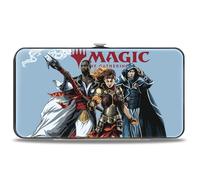 Buckle-Down Wizards of the Coast Wallet Hinged Magic Three Planeswalker Group Pose and Title Logo Light Blue Vegan Leather