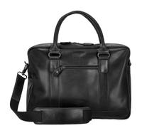 Buckle & Seam Everett Aktentasche Leder 38 cm Laptopfach black (1110EVE015DOT) schwarz