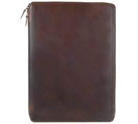 BUCKLE & SEAM Ralph Blu Leather Laptop Case Brown